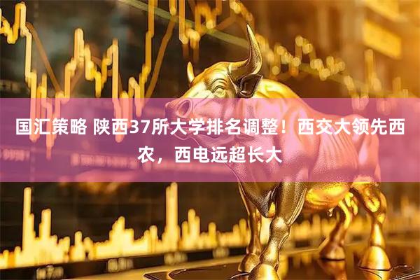 国汇策略 陕西37所大学排名调整!西交大领先西农,西电远超长大